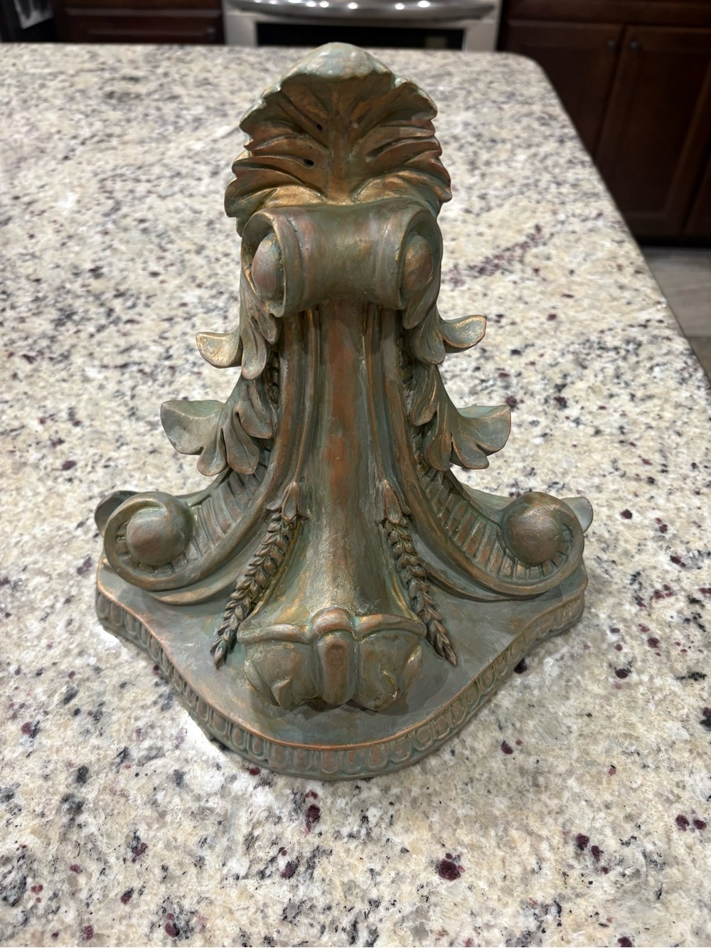 Blue/gold plaster like wall or shelf decor Good overall condition Unbranded